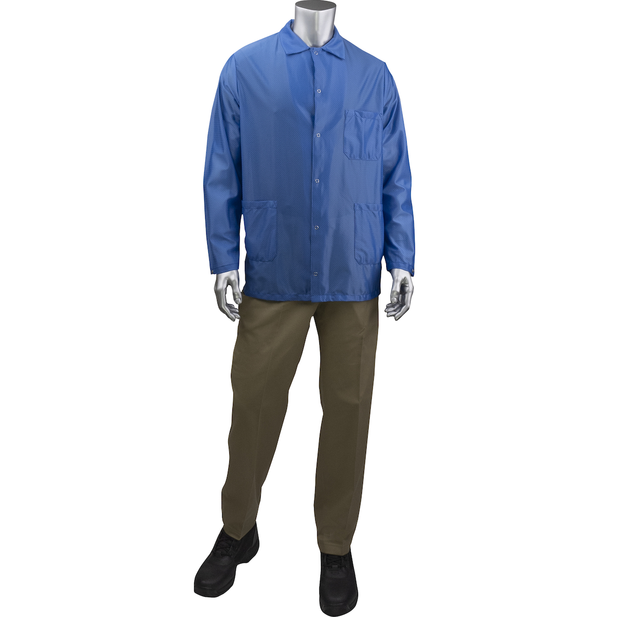 BR49A-44RB PIP® Uniform Technology™ StatStar Short ESD Lab Coats, Blue